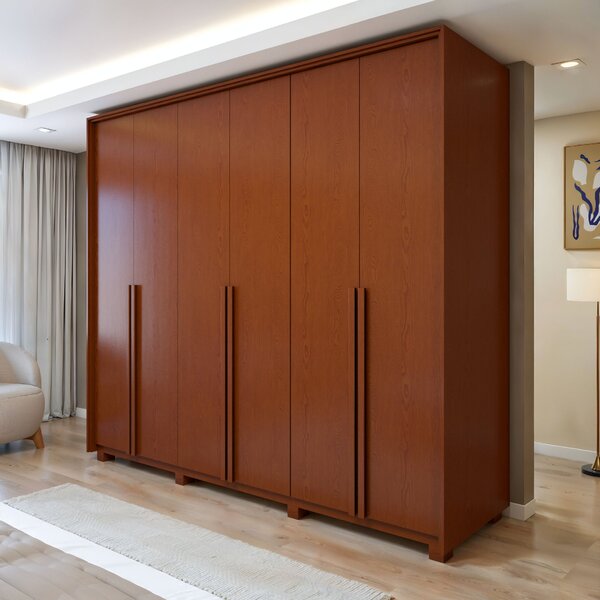 Guarda Roupa  Style 6 Portas 4 Gavetas 100% Mdf Com Pés  Fras