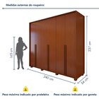 Guarda Roupa  Style 6 Portas 4 Gavetas 100% Mdf Com Pés  Fras