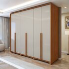 Guarda Roupa  Style 6 Portas 4 Gavetas 100% Mdf Com Pés Amênd