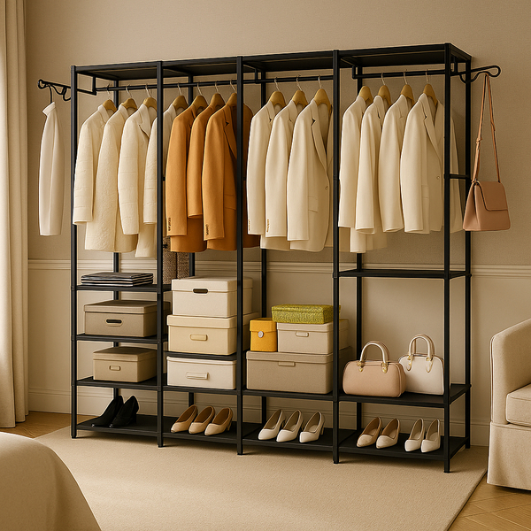 Guarda Roupa Aberto Closet Aberto 4 Colunas Metal  Casal Armá