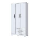 Guarda-roupa Açaí 3 Portas E 2 Gavetas - Branco / Branco / Ro