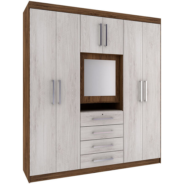 Guarda-roupa Acre 7 Portas E 4 Gavetas – Rodial - Cacau / Bla