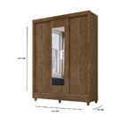 Guarda Roupa Afrodite 3 Portas Castanho Wood Bnn Decor