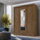Guarda Roupa Afrodite 3 Portas Castanho Wood Tana Decor
