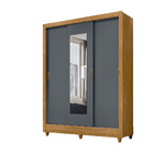 Guarda Roupa Afrodite 3 Portas Freijó Cinza Tana Decor