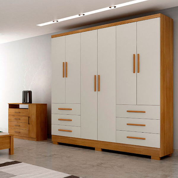 Guarda Roupa Agata 6 Portas 6 Gavetas Com 6 Pés Clic Móveis