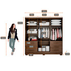 Guarda Roupa Agata 6 Portas 6 Gavetas Com Espelho Com 6 Pés