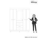 Guarda Roupa Ágata Com 4 Portas 1 Espelho E 1 Cabideiro Mdp A