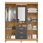 Guarda Roupa Ágata Com 4 Portas 1 Espelho E 1 Cabideiro Mdp A