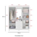 Guarda Roupa Ágata Com 4 Portas E Camarim - Branco/rosa