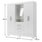 Guarda Roupa Agreste 4 Portas 3 Gavetas Branco - Rodial