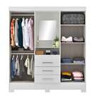 Guarda Roupa Agreste 4 Portas 3 Gavetas Branco - Rodial
