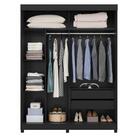 Guarda Roupa Albatroz Spin 2 Portas 2 Gavetas Preto Fosco Lis