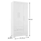Guarda Roupa Alegria 3 Portas 2 Gavetas Branco - Rodial