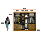 Guarda Roupa Alfeu 3 Portas Com Espelho 8 Gavetas Cumaru - No