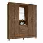 Guarda Roupa Allegra Com 4 Portas Castanho Wood Tana Decor