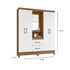 Guarda Roupa Allegra Com 4 Portas Naturale Branco Tana Decor