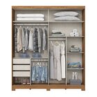 Guarda Roupa Alonzo 2 Portas Deslizantes 3 Gavetas Detalhes E
