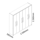 Guarda Roupa Alpha 6 Portas Com Espelho