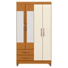 Guarda Roupa Âmbar 4 Portas Com Espelho Cinamomo/off White  -