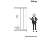 Guarda Roupa Âmbar 4 Portas Com Espelho Cinamomo/off White  -