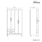 Guarda Roupa Âmbar 4 Portas Com Espelho Freijó/titanium  - Abz