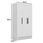 Guarda Roupa Âmbar 960mm 3 Portas 2 Gavetas Branco