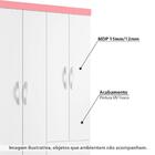 Guarda Roupa Âmbar Flex Com 4 Portas - Branco/rosa