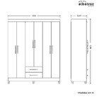 Guarda Roupa Âmbar Solteiro 6 Portas Mdp Com Espelho Albatroz