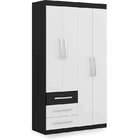 Guarda-roupa América Ll 4 Portas E 3 Gavetas - Rodial - Preto