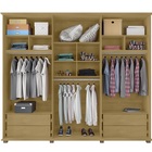 Guarda Roupa Amsterdã Ii 6 Portas Ripado Com Espelho Cinamomo