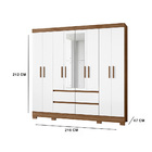 Guarda Roupa Aquário 8 Portas Com Espelho Naturale Branco Tan