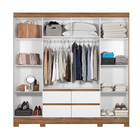 Guarda Roupa Aquário 8 Portas Com Espelho Naturale Branco Tan