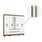 Guarda Roupa Aquário 8 Portas Com Espelho Naturale Branco Tan