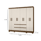 Guarda Roupa Aquário 8 Portas Sem Espelho Castanho Wood Off W