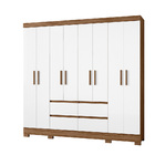 Guarda Roupa Aquário 8 Portas Sem Espelho Naturale Branco Tan
