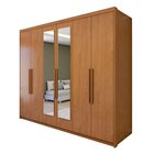 Guarda Roupa Áries 6 Portas 5 Gavetas Com Espelho