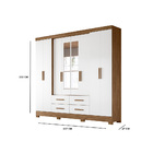 Guarda Roupa Áries Com 8 Portas Naturale Branco Tana Decor