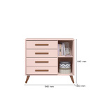 Guarda-roupa Armário Com Cômoda Q Encantado  Rosa - Móveis Le