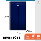 Guarda Roupa Armário Dobrável Organizador De Roupas 155x70cm