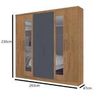 Guarda Roupa Armário Roupeiro Chicago Quarto 6 Portas Espelho