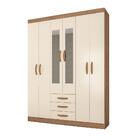 Guarda Roupa Armário Roupeiro Milano Quarto 6 Portas Espelho
