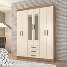 Guarda Roupa Armário Roupeiro Milano Quarto 6 Portas Espelho