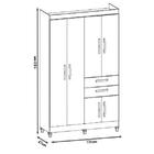 Guarda Roupa Armário Roupeiro Quarto 6 Portas Espelho 2 Gavet