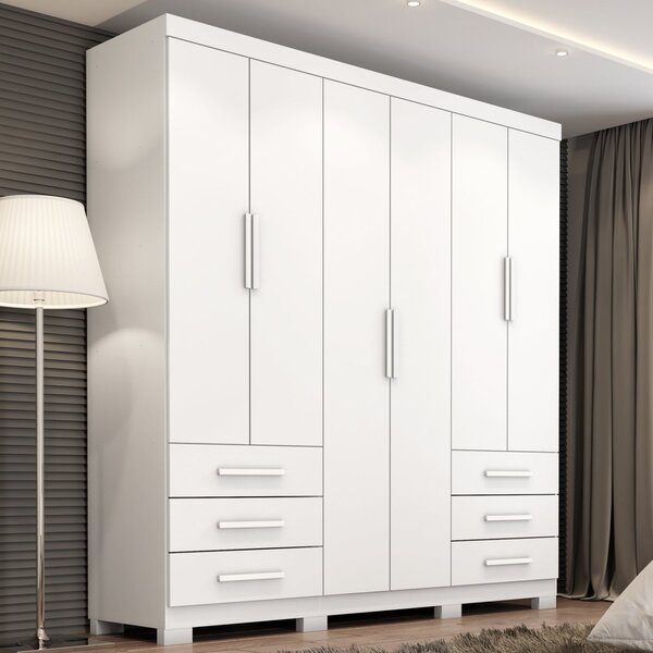 Guarda Roupa Artico 6 Portas 6 Gavetas Yescasa Branco Absoluto