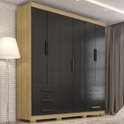 Guarda Roupa Artico 6 Portas 6 Gavetas Yescasa Freijo / Preto
