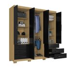 Guarda Roupa Artico 6 Portas 6 Gavetas Yescasa Freijo / Preto