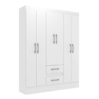 Guarda-roupa Asia Casal 6 Portas 2 Gavetas Cor Branco