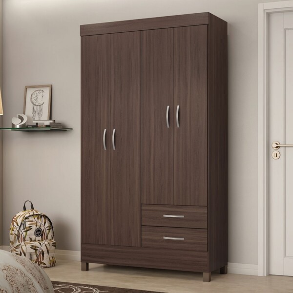 Guarda-roupa Astro 4 Portas Café Touch - Demóbile