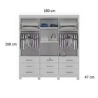 Guarda Roupa Athenas Bianchi Casal 3 Portas 9 Gavetas Cor Bra
